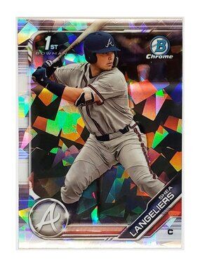 SHEA LANGELIERS ROOKIE SAPPHIRE REFRACTOR 1ST BOWMAN 2019 BOWMAN CHROME #BDC-67